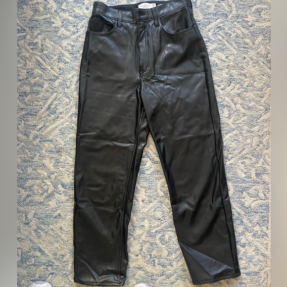 A&F Vegan Leather Ankle Straight Pant - Picture 9 of 12